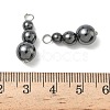 Synthetic Non-magnetic Hematite Round Beaded Pendants PALLOY-JF02867-05-3