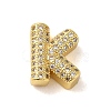 Brass Micro Pave Clear Cubic Zirconia Charms ZIRC-C009-01G-K-1