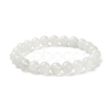 Natural Quartz Crystal Round Beaded Stretch Bracelets BJEW-TA00278-1