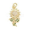 Valentine's Day Brass Micro Pave Cubic Zirconia Pendants KK-D258-07G-05-1
