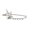 Starfish with Swirl 304 Stainless Steel Safety Pins Brooch Findings SA-CBAB767-06A-P-1