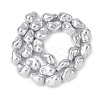 Electroplate Opaque Glass Imitation Pearl Beads Strands EGLA-H113-08B-2