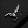 304 Stainless Steel Feather Hoop Earrings FS-WG60A23-02-2
