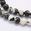 Natural Black Zebra Jasper Beads Strands G-G697-F02-6mm-3