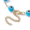 Lampwork Evil Eye Link Chain Bracelets BJEW-JB10045-02-4