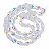 Electroplate Transparent Glass Beads Strands EGLA-N002-35-C07-2