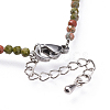 Natural Unakite Beaded Necklaces NJEW-JN02492-05-3