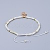 Electroplate Glass Braided Beads Bracelets BJEW-JB04311-4