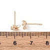 Brass Micro Pave Clear Cubic Zirconia Star Stud Earrings EJEW-L278-02G-5