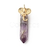 Elephant Natural Amethyst Pointed Pendants G-I333-06A-1