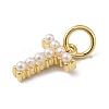 Rack Plating Brass with ABS Plastic Imitation Pearl Charms KK-B092-30T-G-2