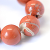 Natural Red Jasper Round Bead Strands X-G-E334-8mm-27-4