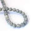 Frosted Natural Polychrome Jasper/Picasso Stone/Picasso Jasper Beads Strands G-E334-4mm-24-3