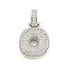 Brass Micro Pave Clear Cubic Zirconia Pendants KK-B099-01P-O-1