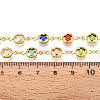 Brass Flat Round with Flower Link Chains CHC-N023-06G-3