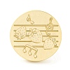 Golden Tone Round Wax Seal Brass Stamp Heads LS-AJEW-Z034-01G-17-2