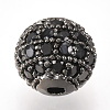 Brass Micro Pave Cubic Zirconia Beads X-ZIRC-Q013-10mm-143B-1