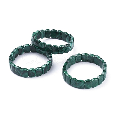 Natural Malachite Stretch Bracelets G-D0018-01-1