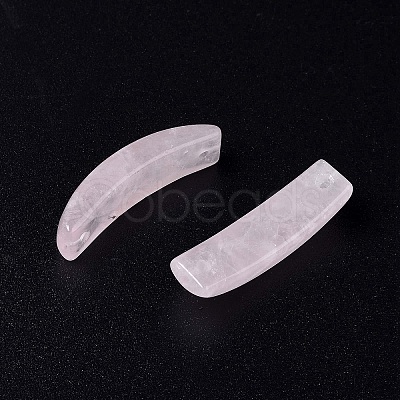 Natural Rose Quartz Connector Charms G-C015-01D-1