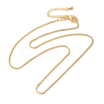Brass Box Chain Necklaces NJEW-B119-07G-1