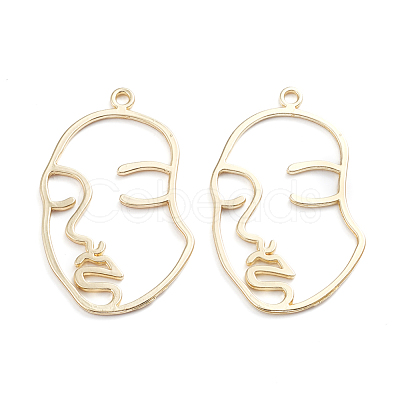 Alloy Open Back Bezel Pendants PALLOY-I197-08G-1