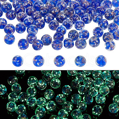 Luminous Handmade Gold Sand Lampwork Beads LAMP-NB0001-79D-1