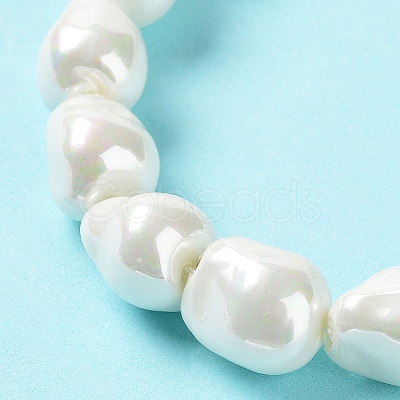 Electroplated Glass Imitation Pearl Beads Strands BSHE-G035-01B-05-1-1