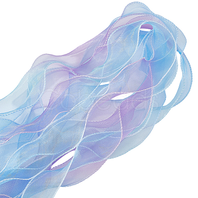 3Rolls Polyester Organza Ribbons SRIB-CY0001-37A-1