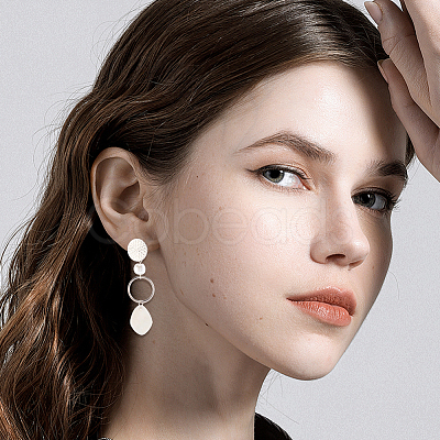 40Pcs 2 Colors 304 Stainless Steel Stud Earings Finding STAS-SC0010-40-1