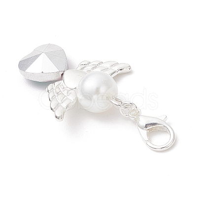 Glass Angel Pendant Decorations HJEW-JM03561-1