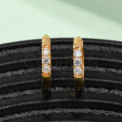 304 Stainless Steel Clear Cubic Zirconia Hoop Earrings EJEW-D331-18B-G-1