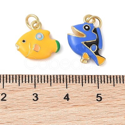 Rack Plating Brass Enamel Pendants KK-G507-03G-1