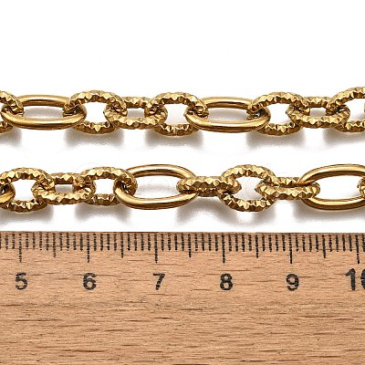 304 Stainless Steel Textured Cable Chain Necklaces NJEW-R023-10G-1