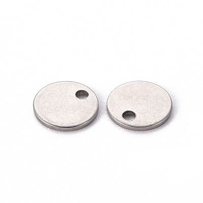 Non-Tarnish 201 Stainless Steel Stamping Blank Tag Pendants STAS-T058-8mm-P-1