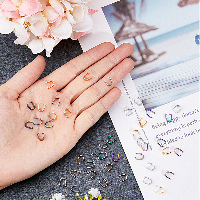 90Pcs 3 Colors 304 Stainless Steel Snap on Bails STAS-DC0012-26-1
