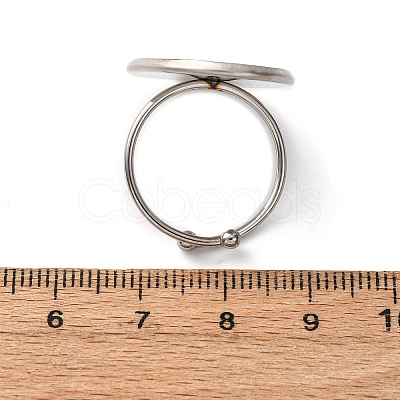 Adjustable 304 Stainless Steel Cuff Ring Components STAS-D372-13P-01-2-1