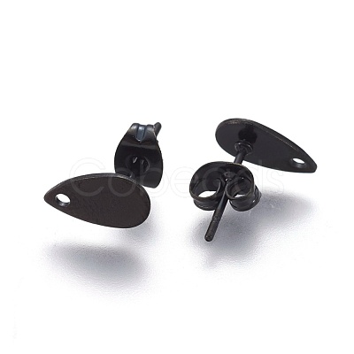 304 Stainless Steel Stud Earring Findings Ion Plating(IP) STAS-O119-11A-B-1