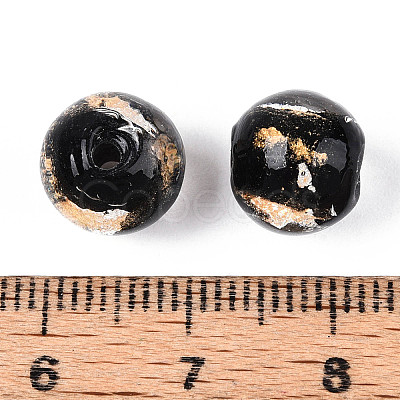 Handmade Gold & Silver Foil Glass Beads FOIL-N030-03A-01A-1