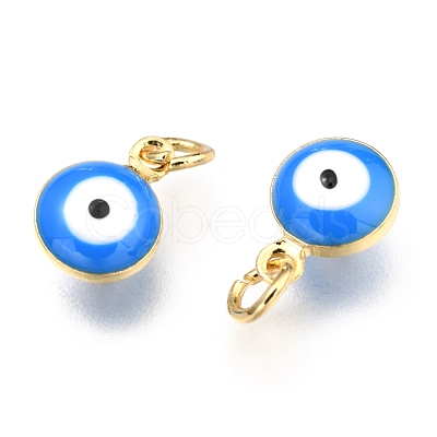 Brass Enamel Charms KK-B024-02G-A-1