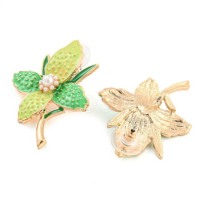 Saint Patrick's Day Theme Zinc Alloy Dangle Stud Earrings EJEW-Z030-01A-LG-1