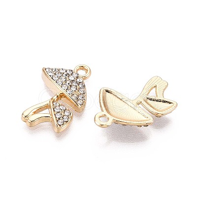 Rack Plating Alloy Rhinestone Pendants X1-PALLOY-T091-27A-G-1