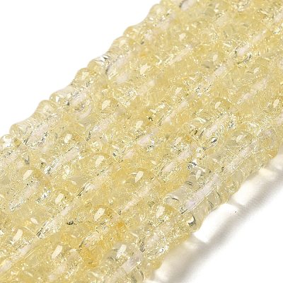 Transparent Crackle Glass Beads Strands GLAA-D025-01D-1
