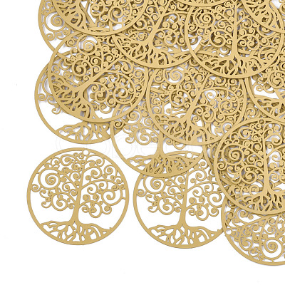 430 Stainless Steel Filigree Pendants STAS-T042-06D-1