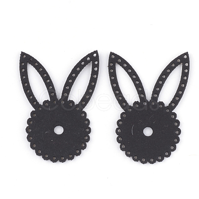 PU Leather Bunny Fabric Beads FIND-T020-058-1