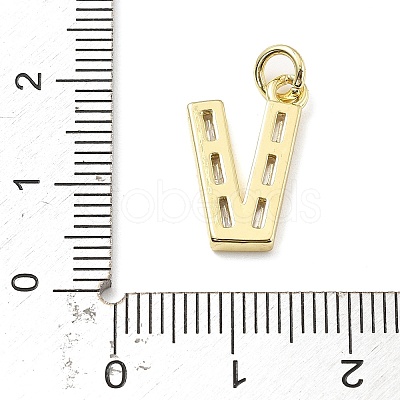 Brass Micro Pave Cubic Zirconia Pendants KK-V014-01G-22-1