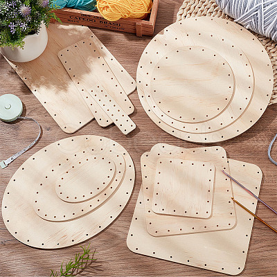 Wooden Knitting Crochet Bottoms Set WOOD-WH0036-03-1