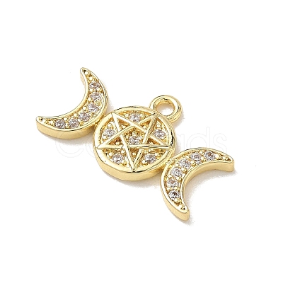 Brass Micro Pave Clear Cubic Zirconia Pendants KK-A300-10B-G-1