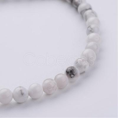 Natural Howlite Beaded Stretch Bracelets BJEW-JB02459-06-1