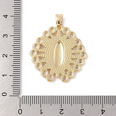 Brass Cubic Zirconia Pendants KK-Z050-09G-01-1