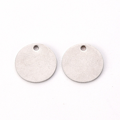 Non-Tarnish 201 Stainless Steel Stamping Blank Tag Pendants STAS-T058-12mm-P-1